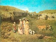 Courbet, Gustave The Young Ladies of the Village oil